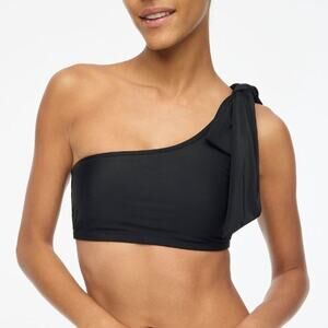 J. Crew Factory Women's One-Shoulder Bow Swim Bikini Top CF772 Black Size XL NWT